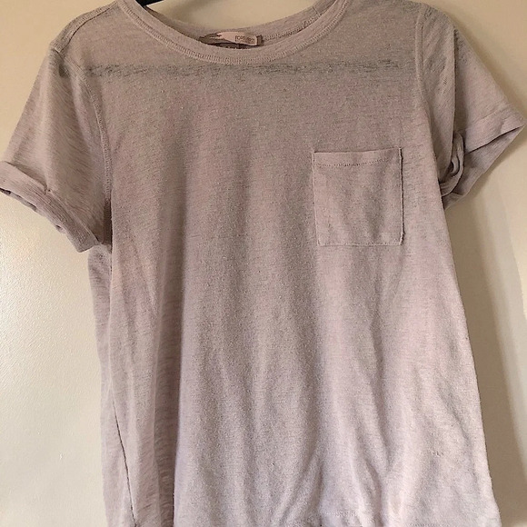 Forever 21 tan short sleeved rolled cuff sleeve front pocket tee t shirt beige - Picture 1 of 6